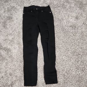 Black Distressed Skinny Jeans